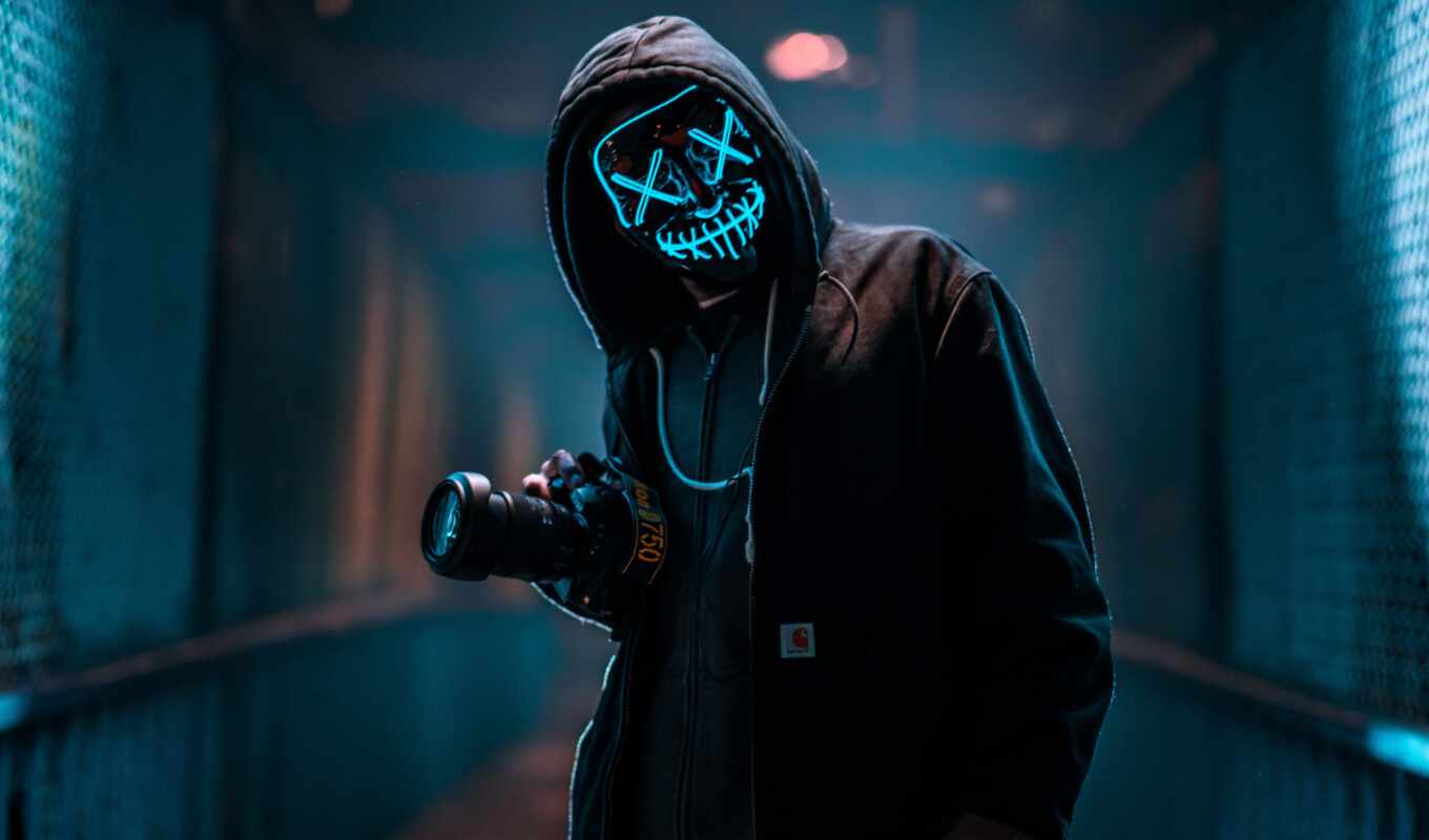 mask, neon, anonymous, stoloboi