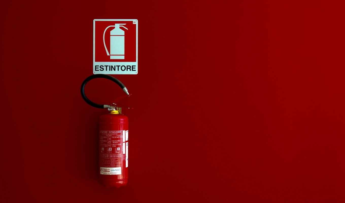 red, fire, extinguisher