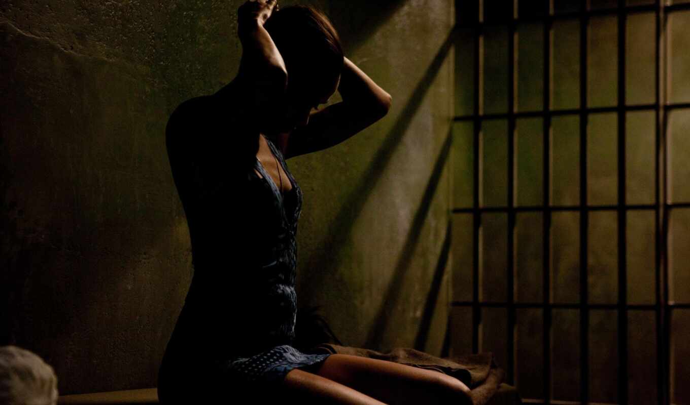 girl, picture, prison, bar, shadow, prison