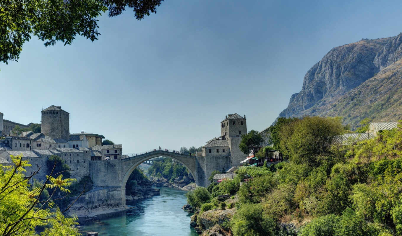 Bridge, river, mostar, herzegovina, bosnia