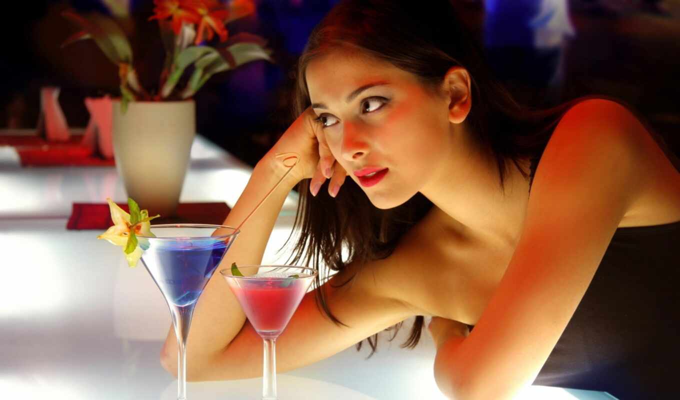 girl, martini, cocktail, restaurant, boring