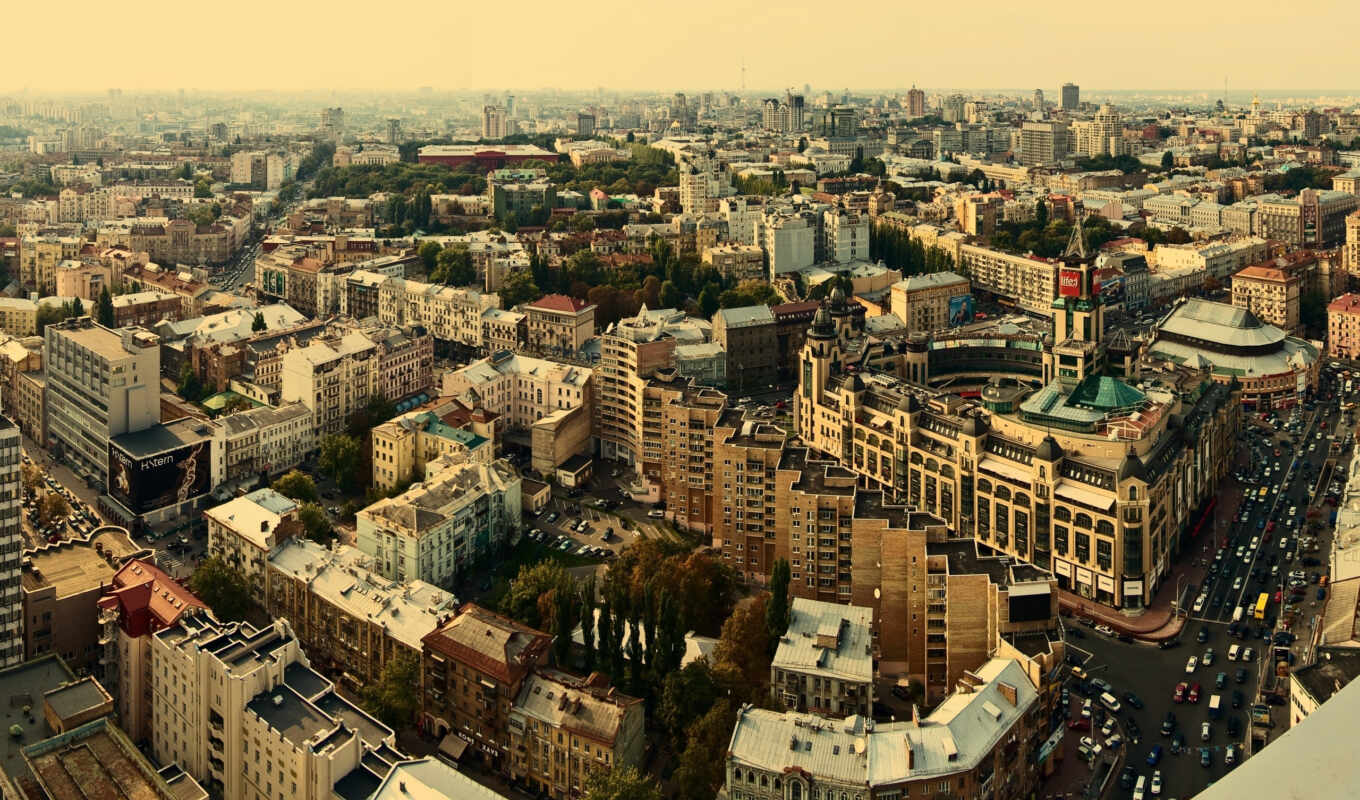 at home, city, street, building, panorama, Kyiv.