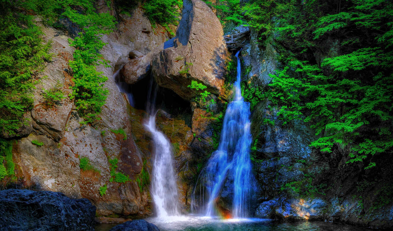 nature, water, mountain, waterfall, falls
