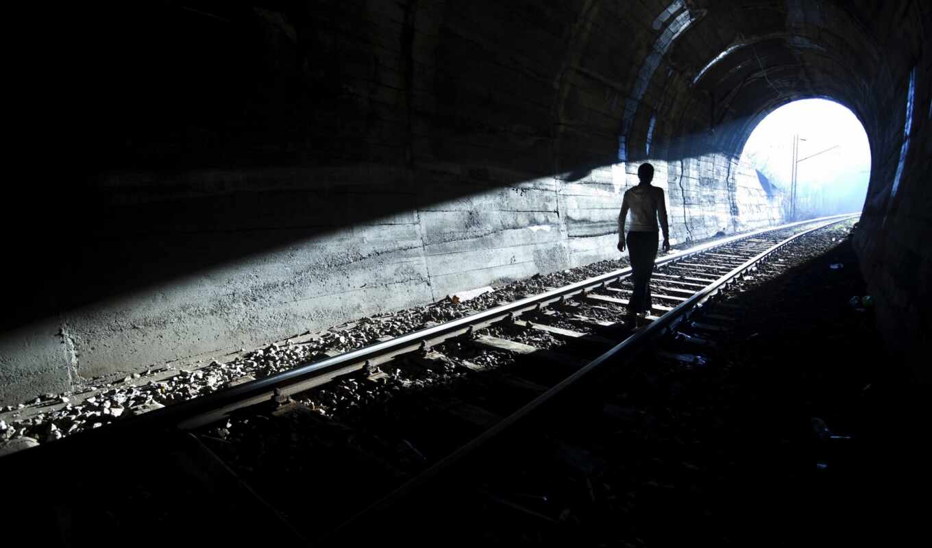 picture, tunnel, iron, darkness, rail, Vladimir, dokole, minin, pereskok