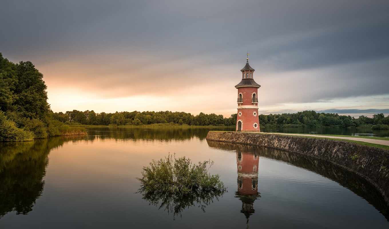 lake, Germany, lighthouse, moritzburg, moritzburg