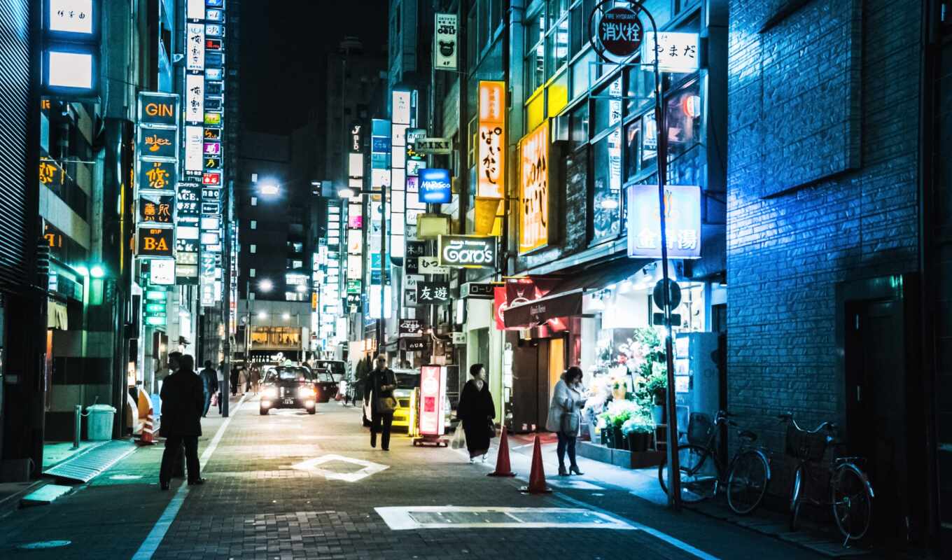 изображение, ночь, люди, photography, япония, ginza
