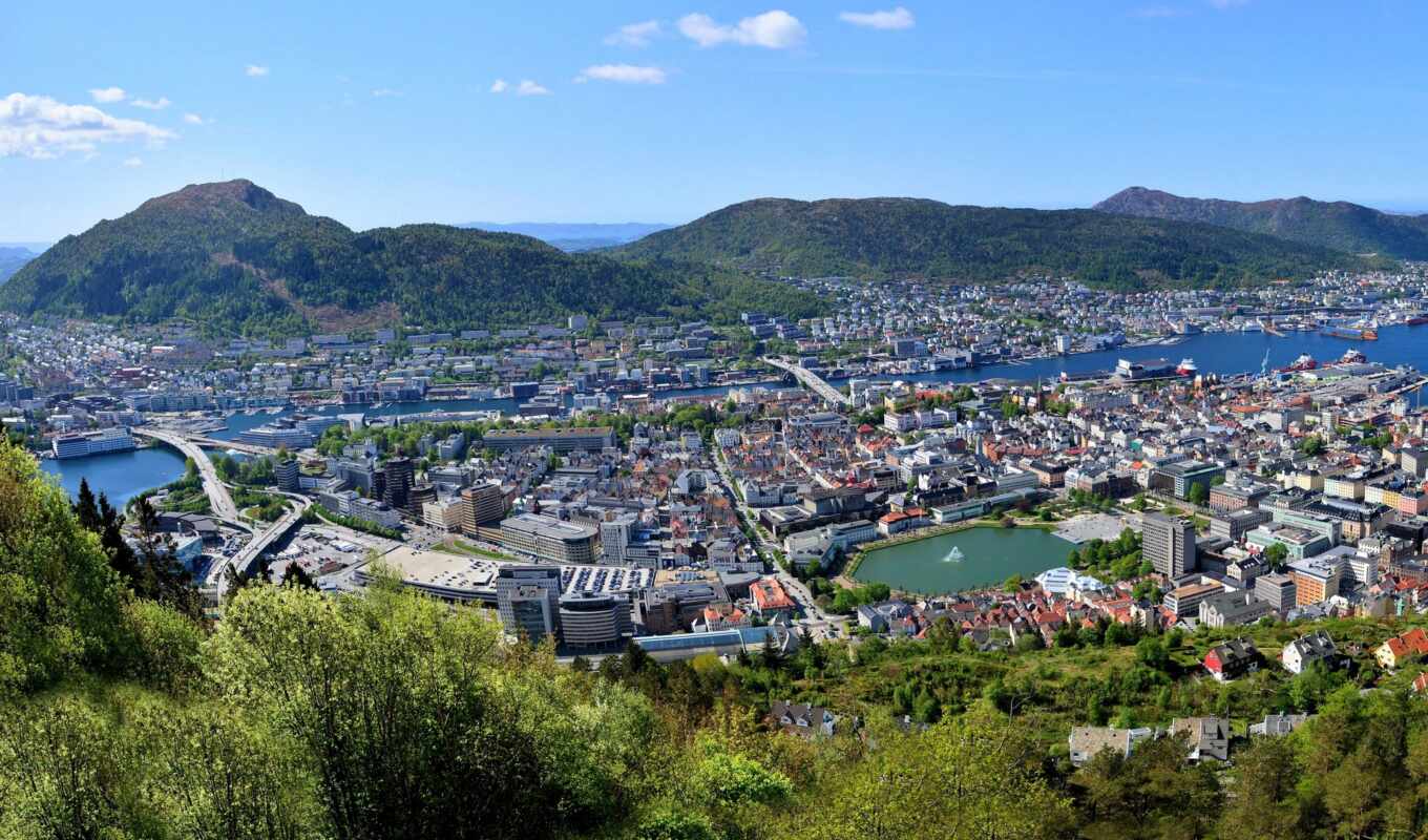 house, город, гора, build, норвегия, устройство, bergen, norwegian