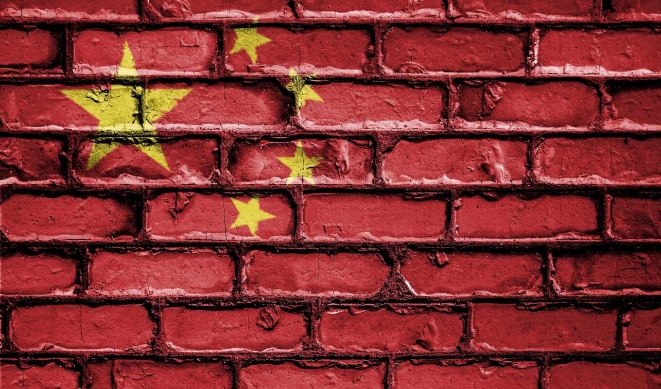 стена, флаг, china