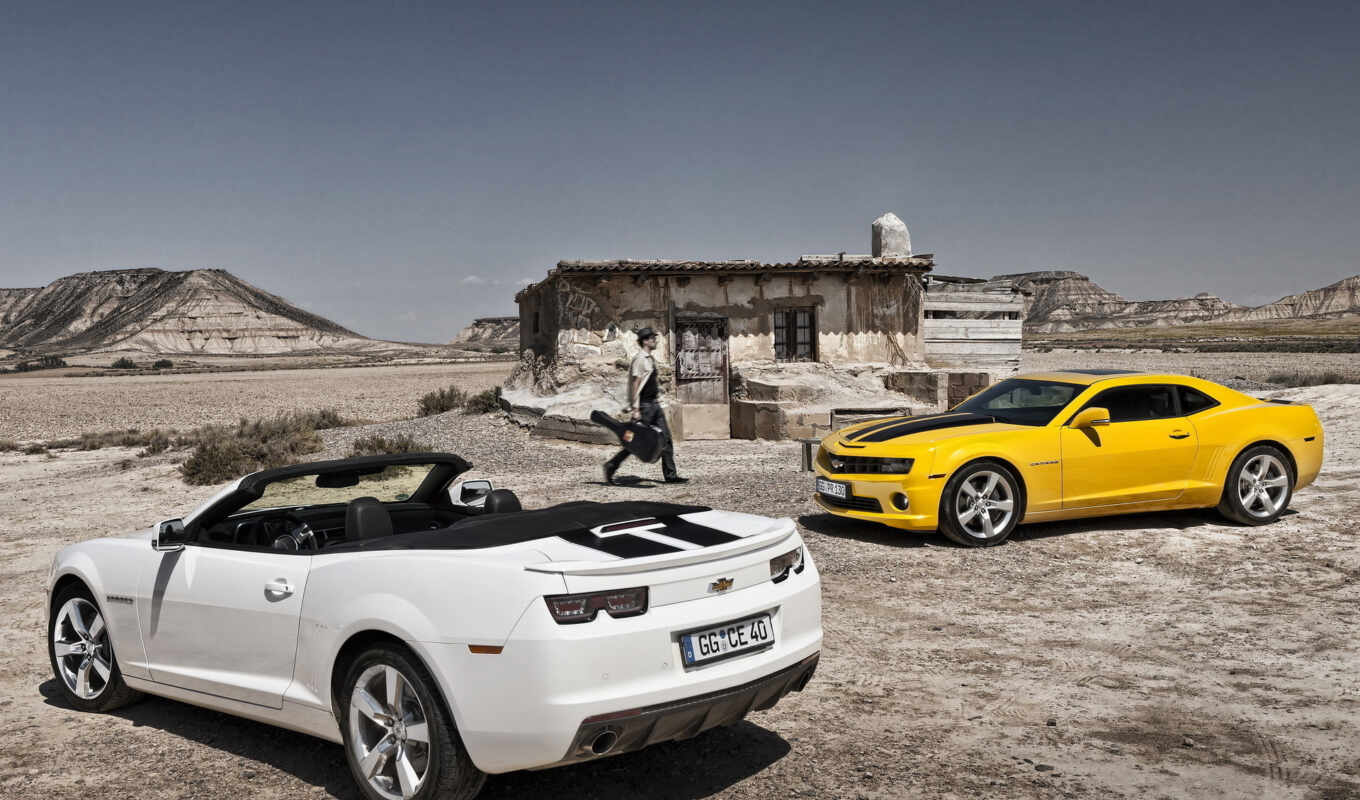 white, cars, yellow, camaro