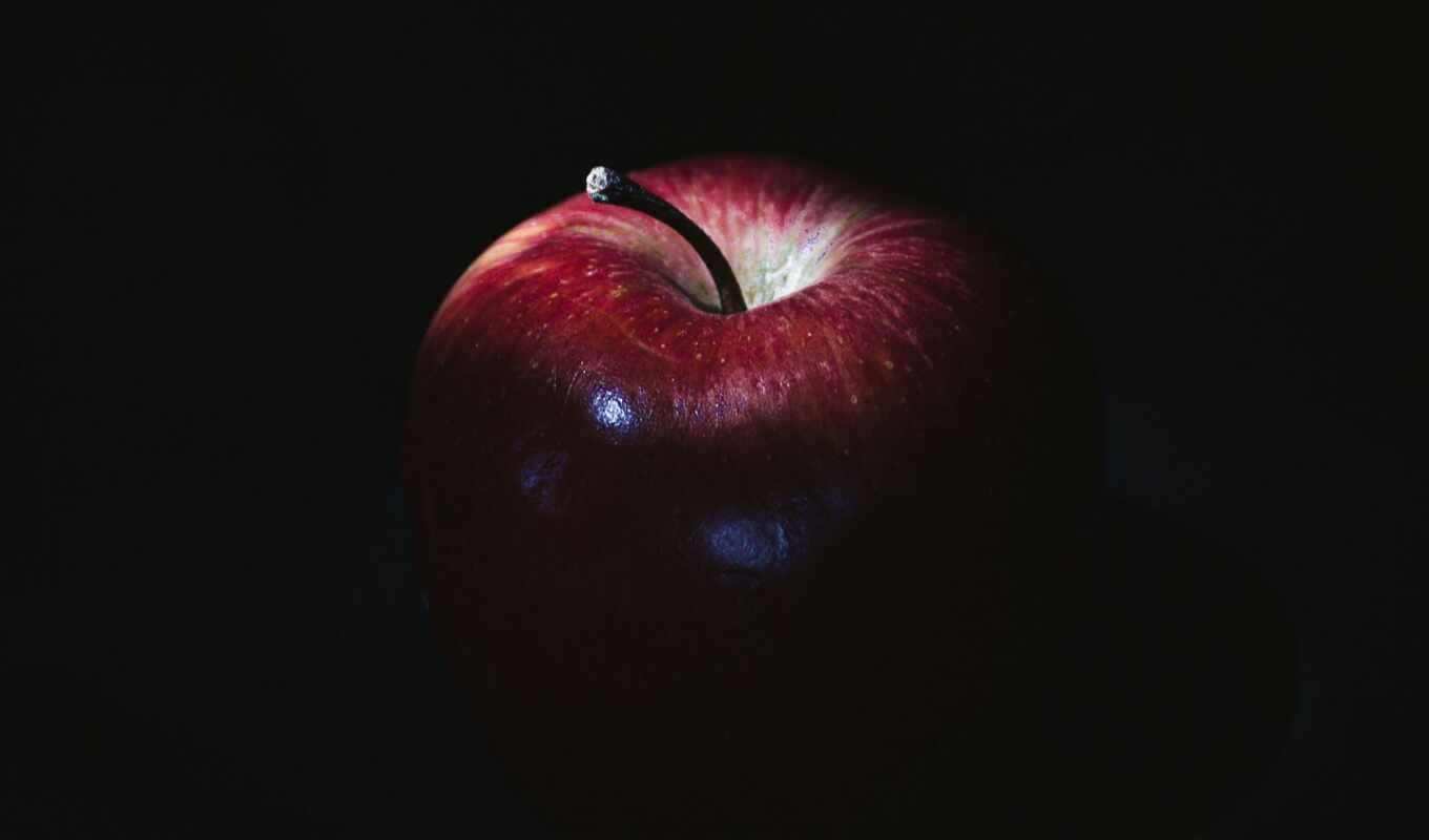 apple, mac, red, dark, плод