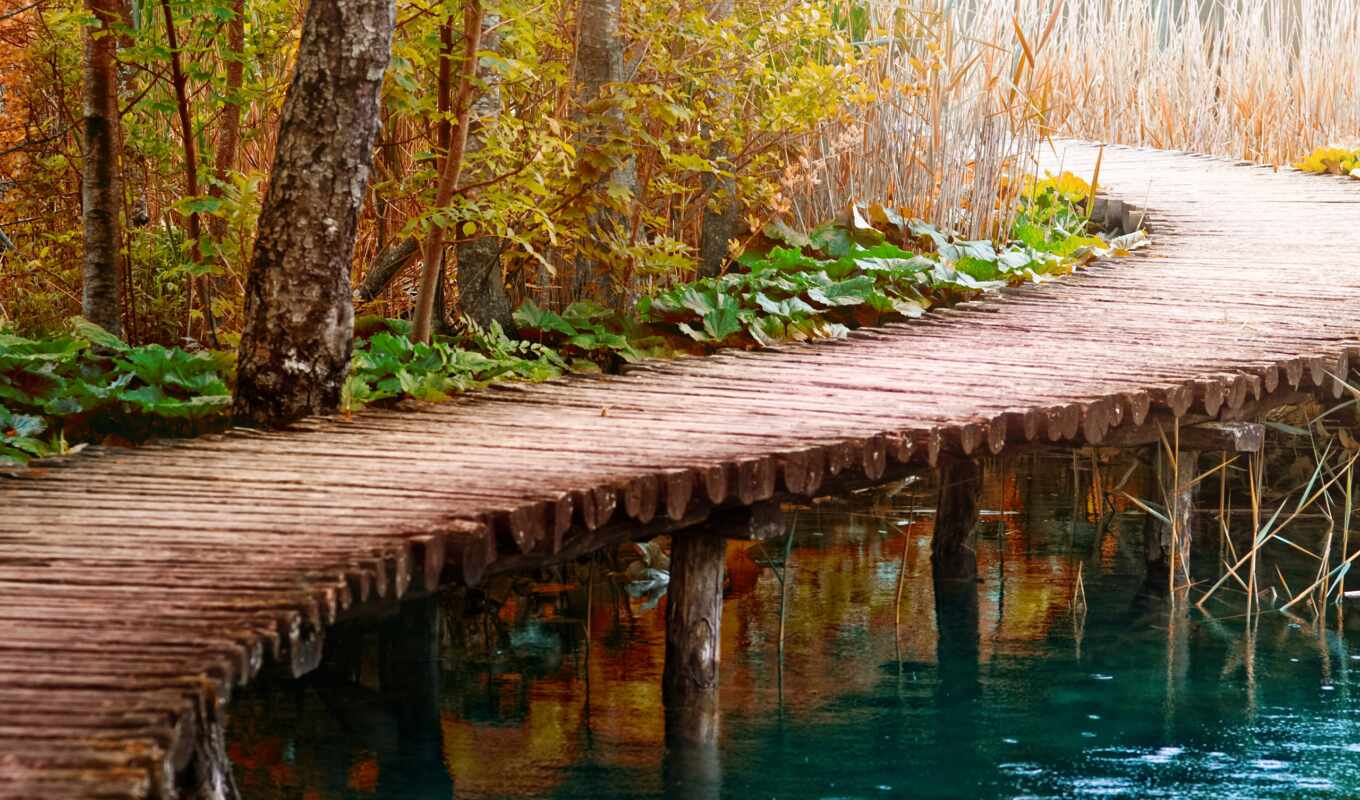 рисунок, дорога, мост, река, wooden, reki