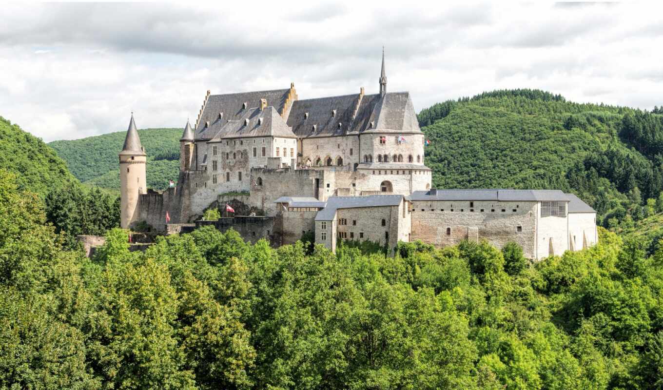 forest, castle, trees, luxembourg, vianden, diekirch