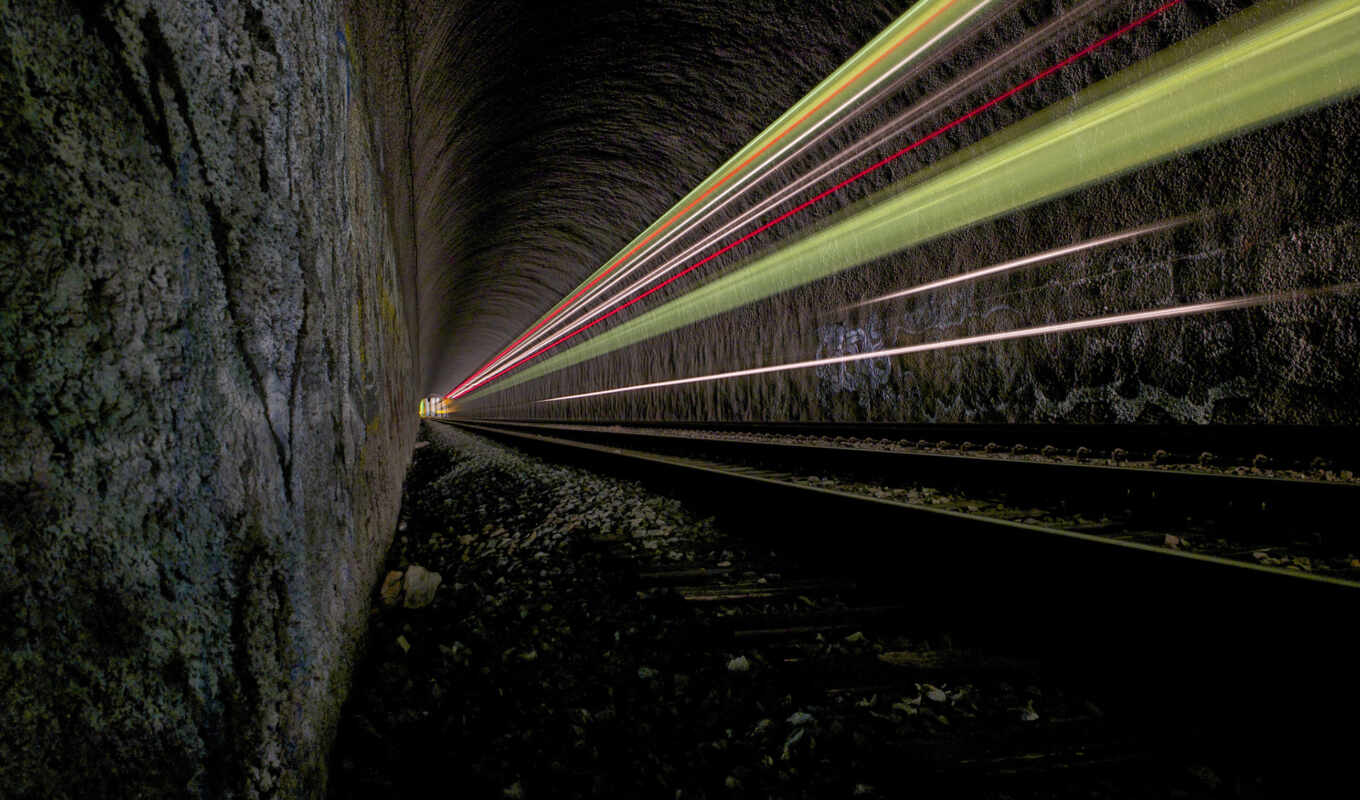туннель, rail, railroad