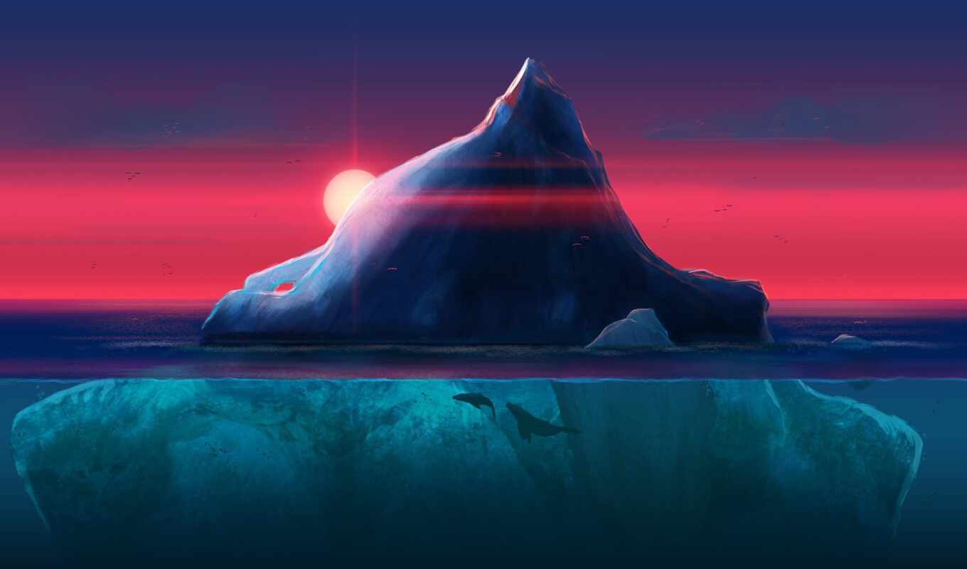 art, fish, artwork, glacier, iceberg
