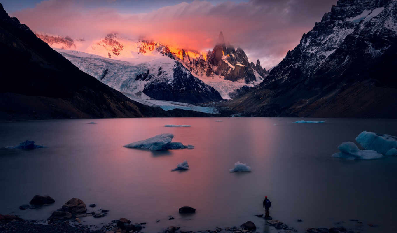 nature, art, mountain, sunrise, patagonia, roy, before, torre, celia