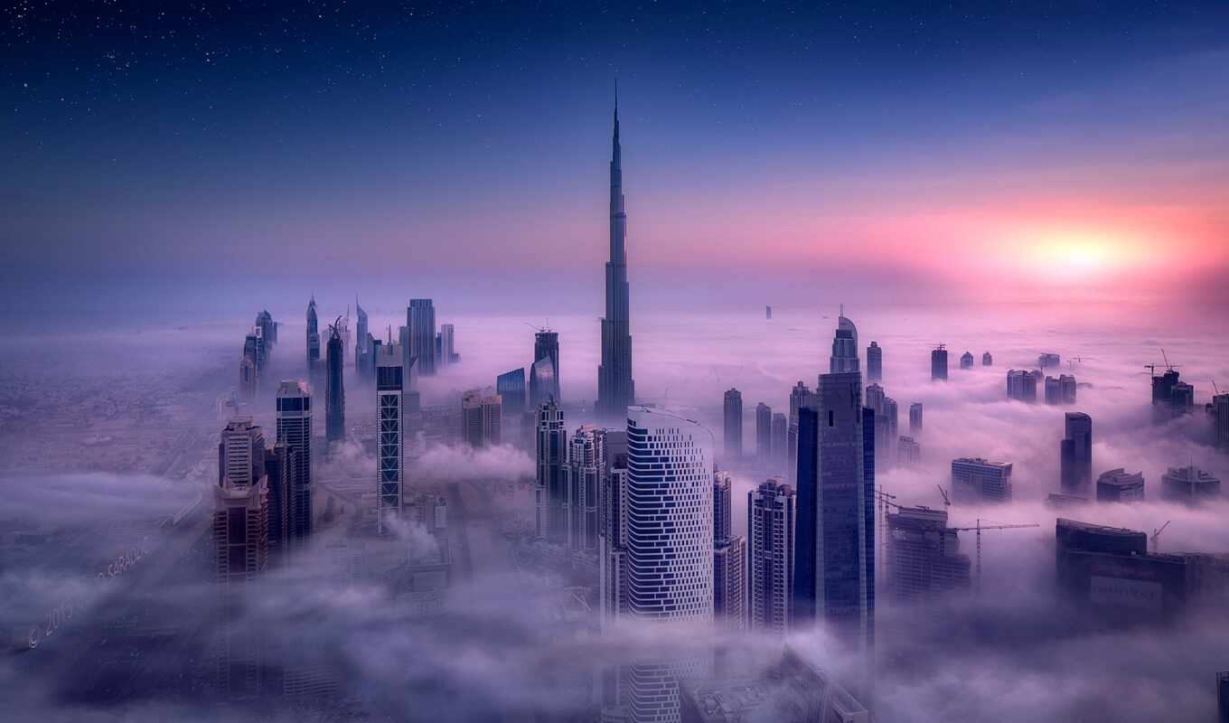 взгляд, облако, арабский, туман, tourist, dubai, оаэ, небоскрёба, emirat, halif
