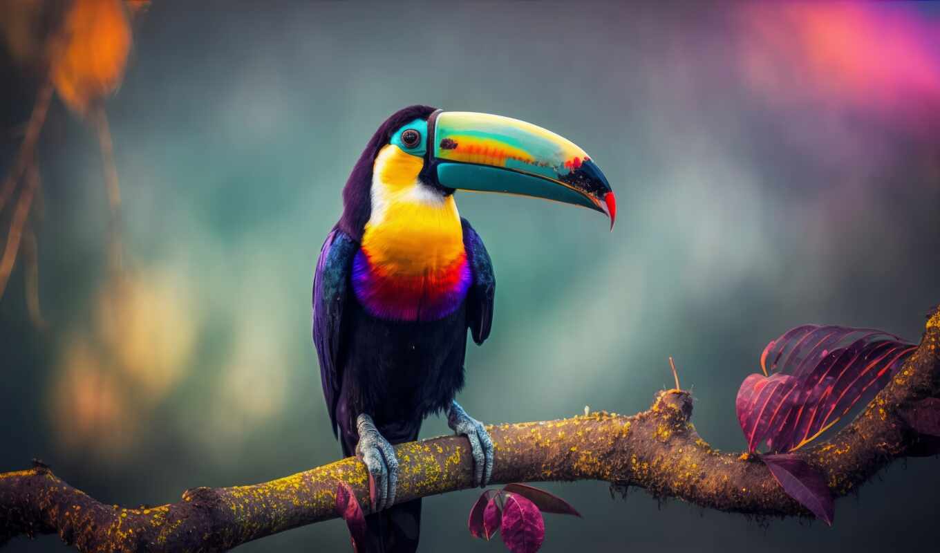art, colorful, arielle, toucan, ah, tukat