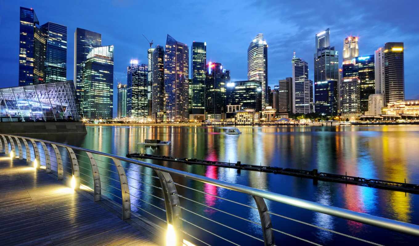 город, красивые, города, городов, фотографий, print, мира, singapore, ночью, холстины