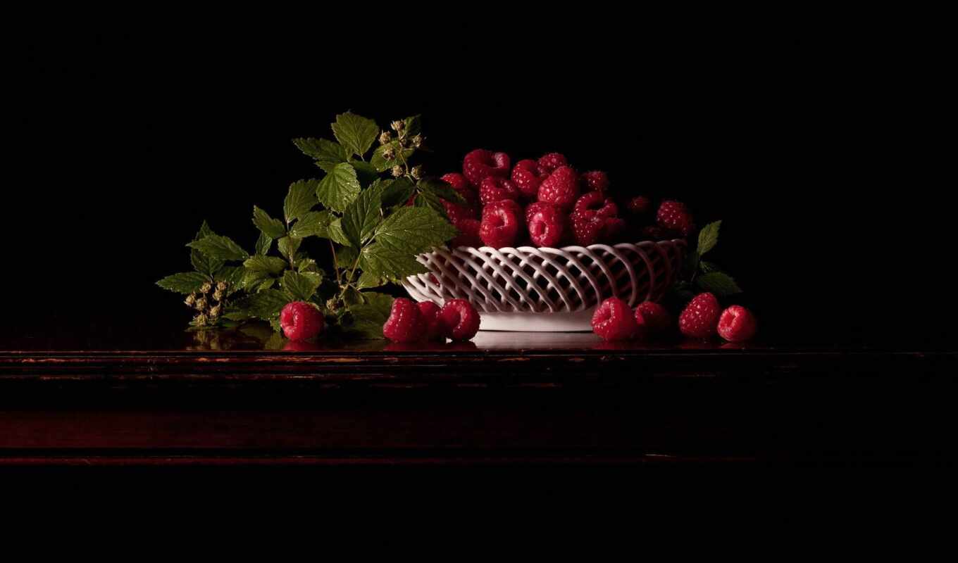 apple, sheet, background, black, fetus, beautiful, raspberry, strawberry, berry, meal, still-life