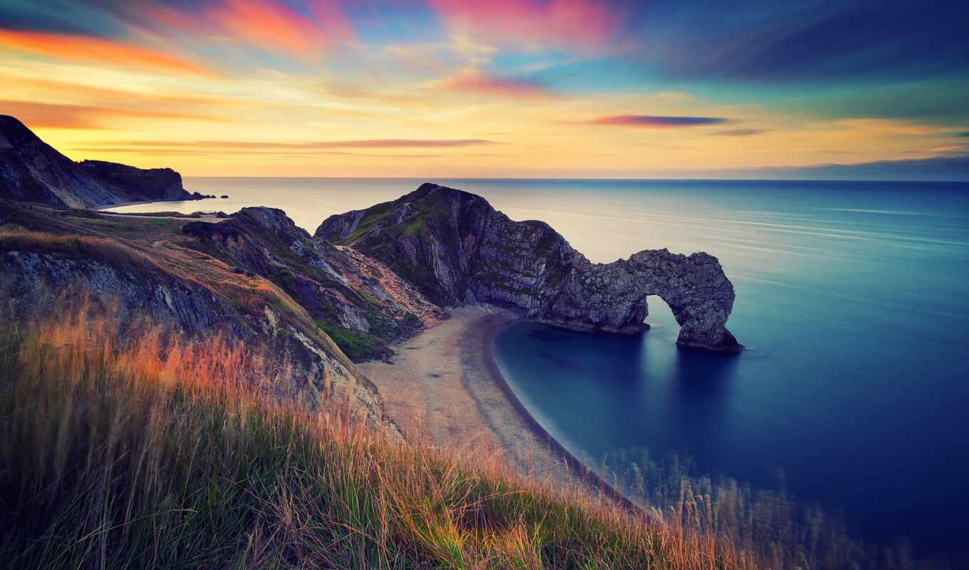 nature, rock, sea, England, the door, coast, dorset, purbeck