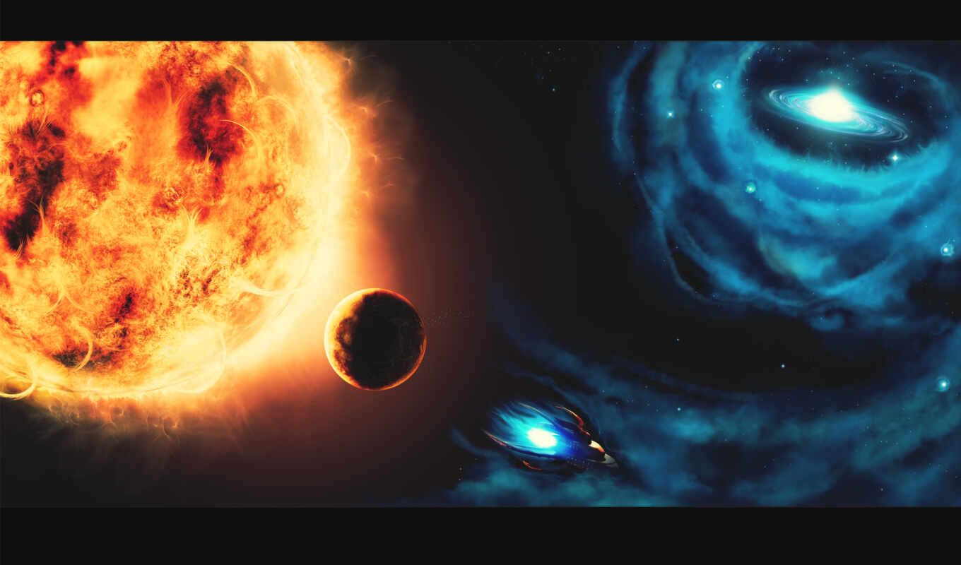 drawing, sun, space, magic, photoshop, planet, cosmos