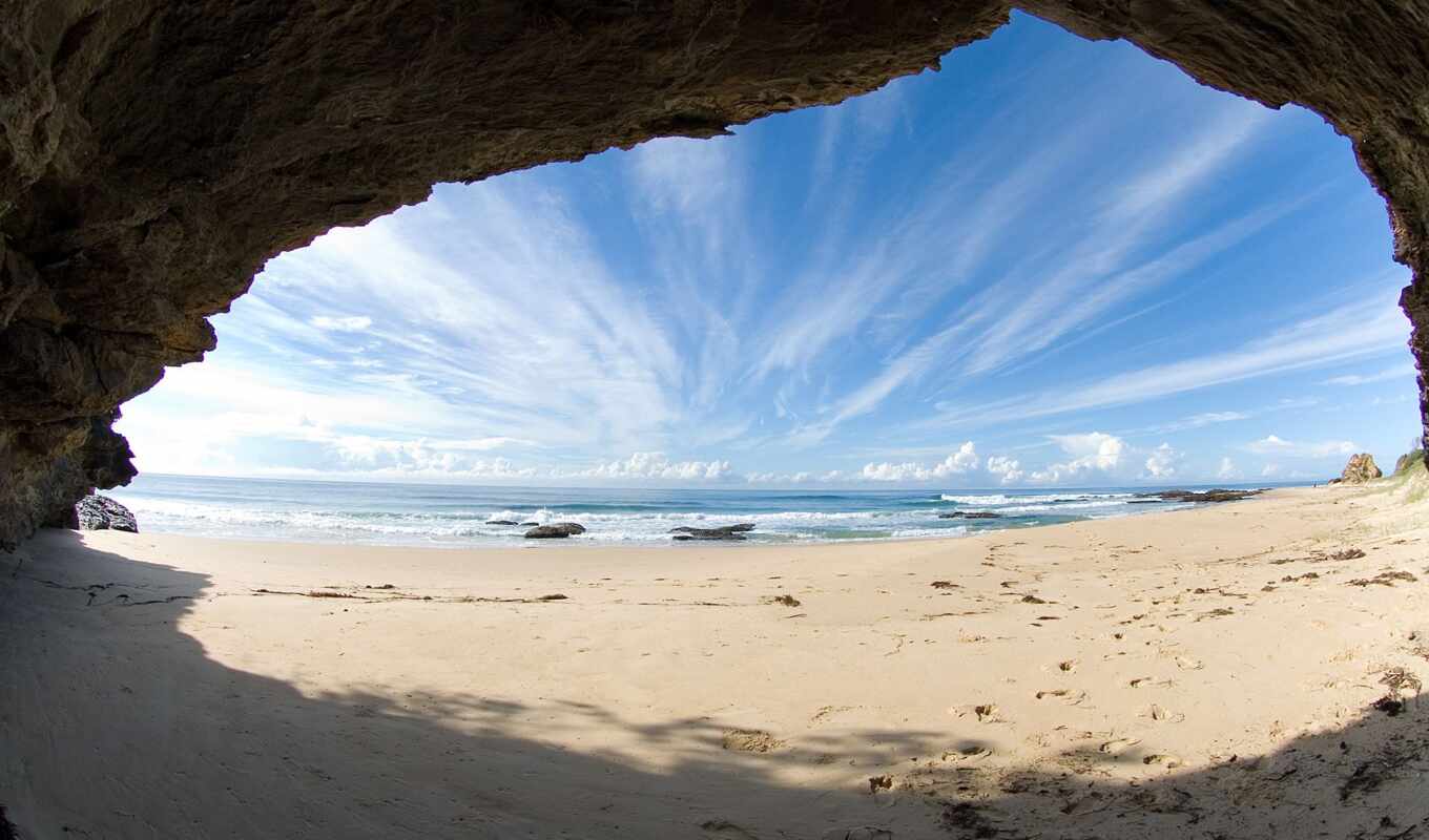 nature, desktop, resolution, beach, ocean, cave