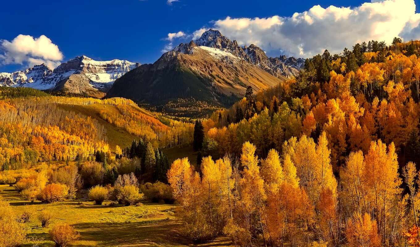 nature, sky, tree, forest, mountain, landscape, autumn, cloud, place, colorado, Caucasus