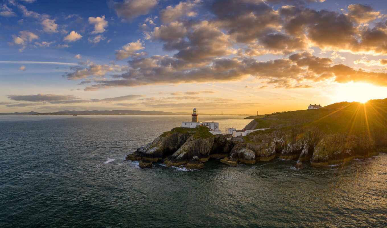 lighthouse, ирландский, море