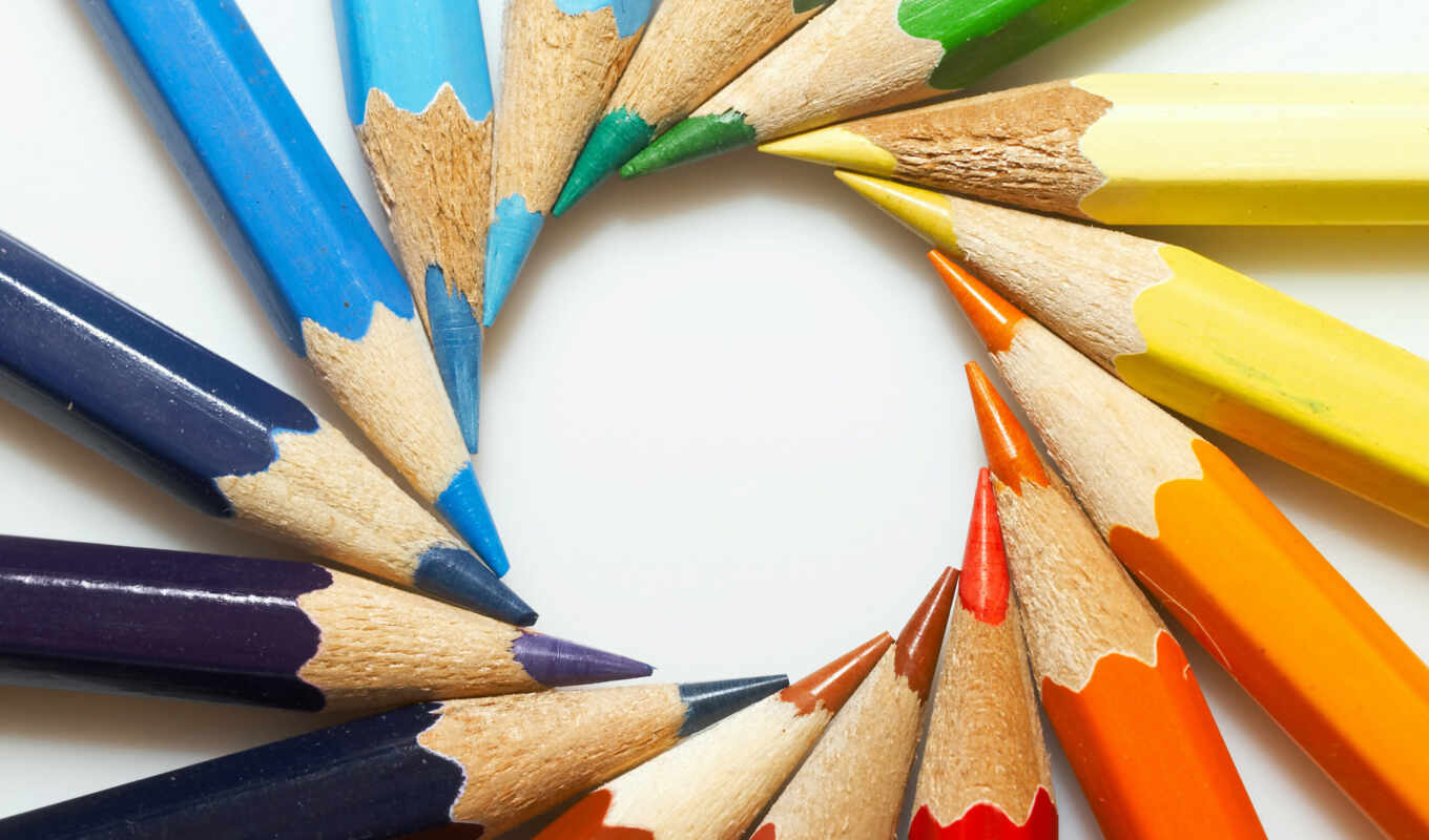 picture, pencils, circle, color, colored