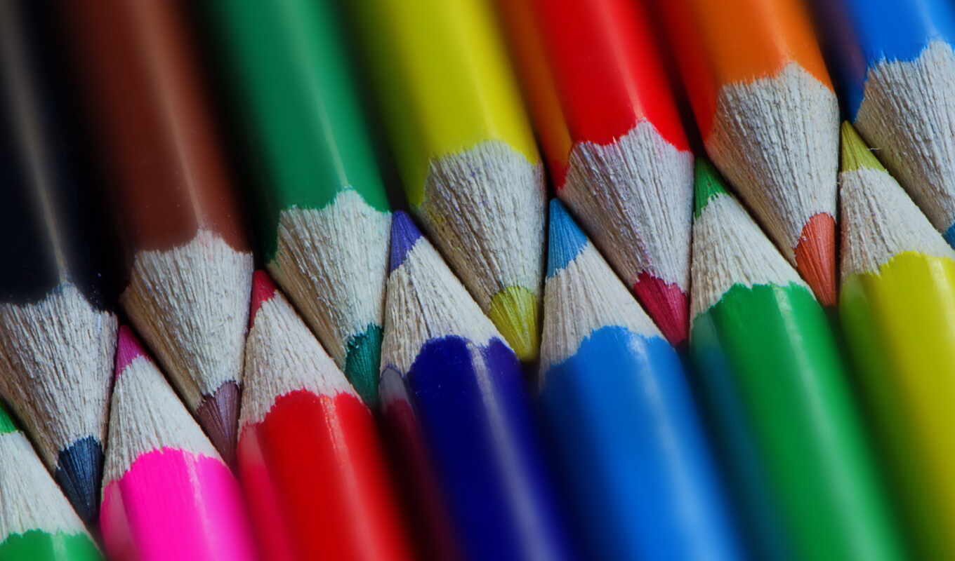 desktop, радуга, ecran, pencils, colourful, coloured, crayons