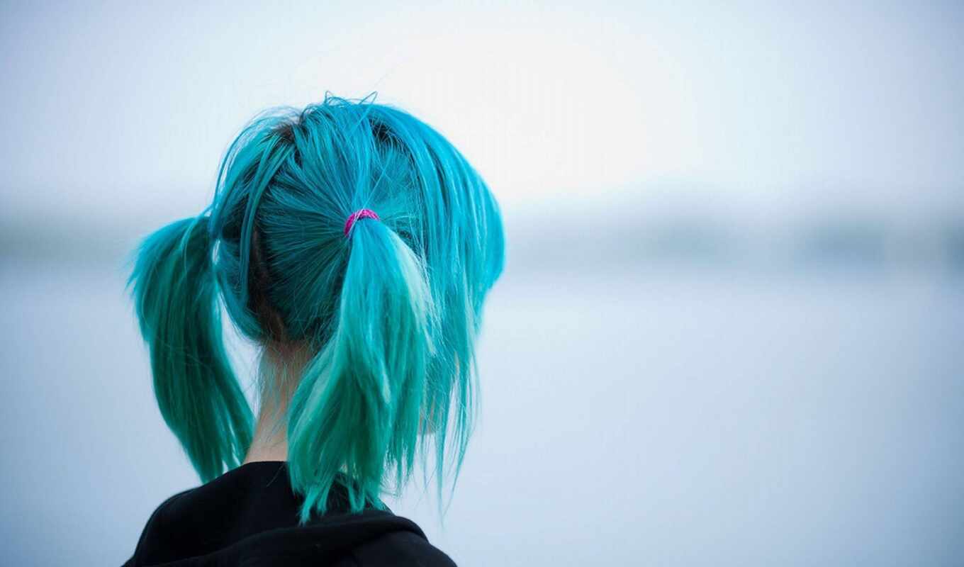 blue, волосы, color, прически, идея