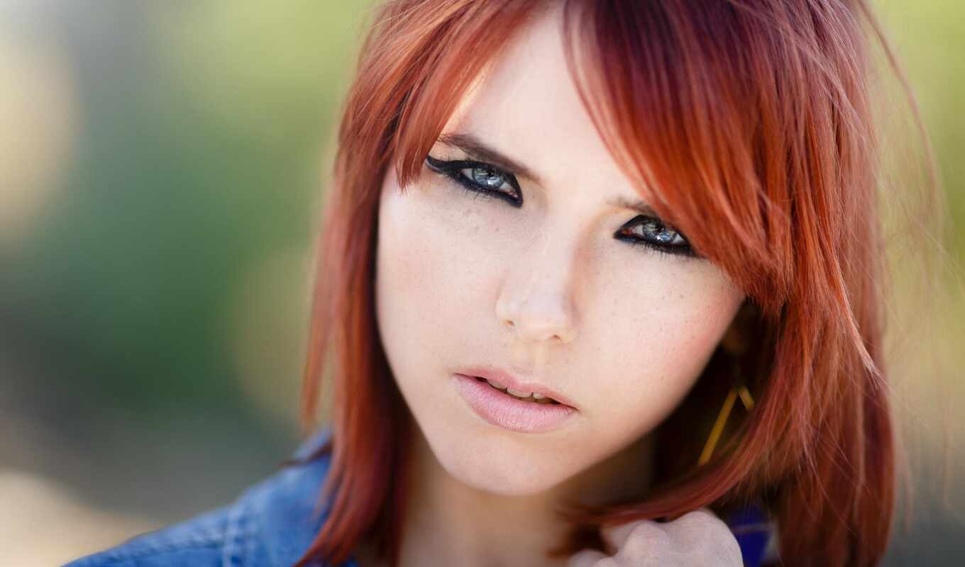 blue, девушка, женщина, глаз, red, волосы, глаза, модель, portrait, redhead