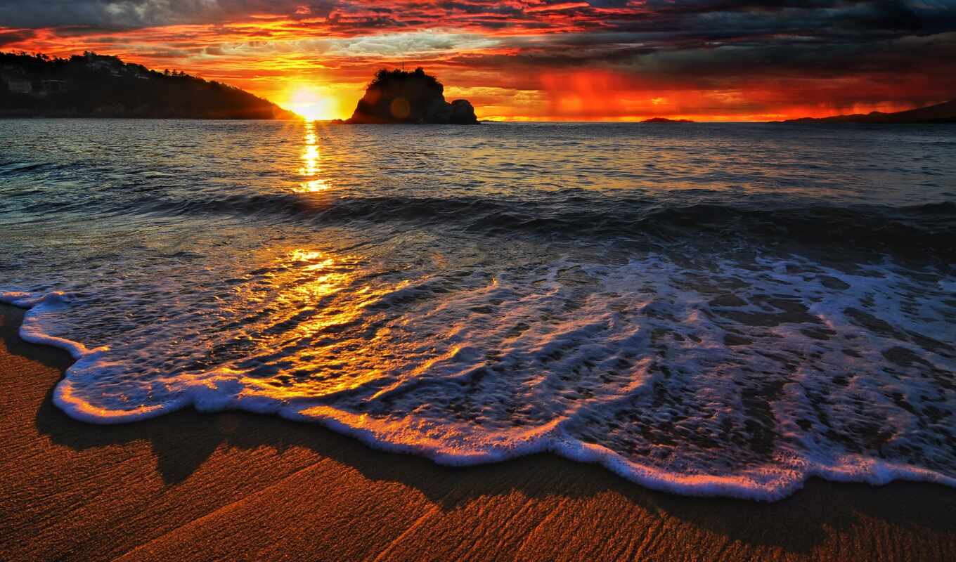 sunset, sea, pic, ocean, beautiful