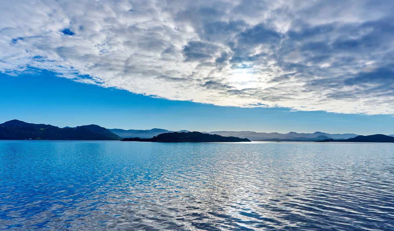 озеро, природа, небо, фото, blue, ipad, гора, море, облако, seascape, fjord