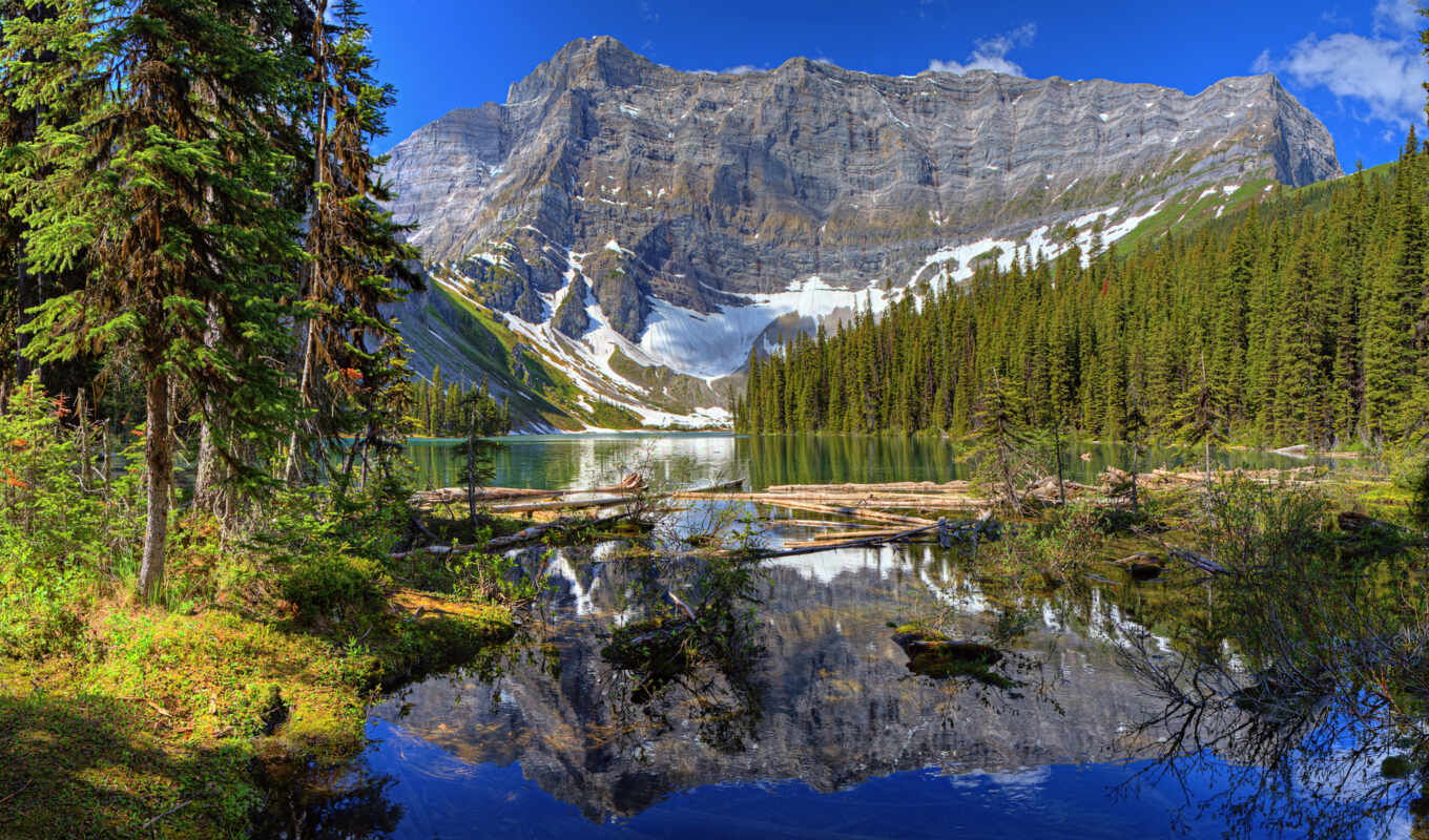 озеро, desktop, free, widescreen, гора, images, река