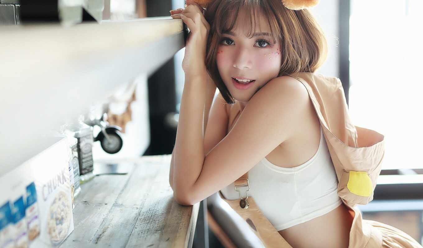 view, girl, style, eyes, asian, earrings, attraction, see, sexy