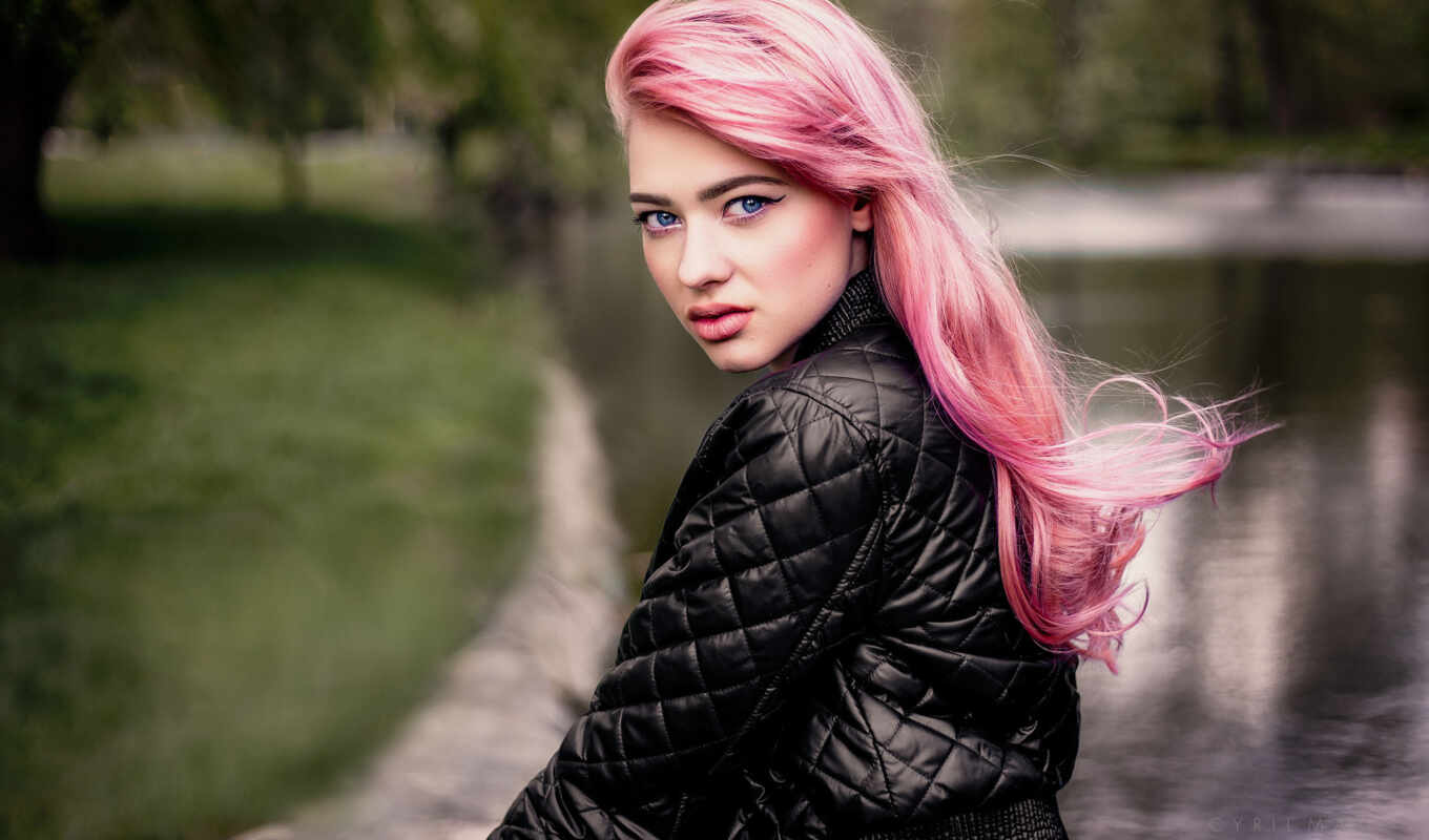 blue, leather, волосы, розовый