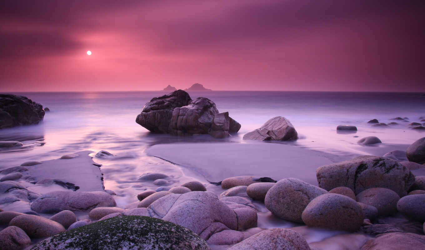 mac, sunset, rocks, sea