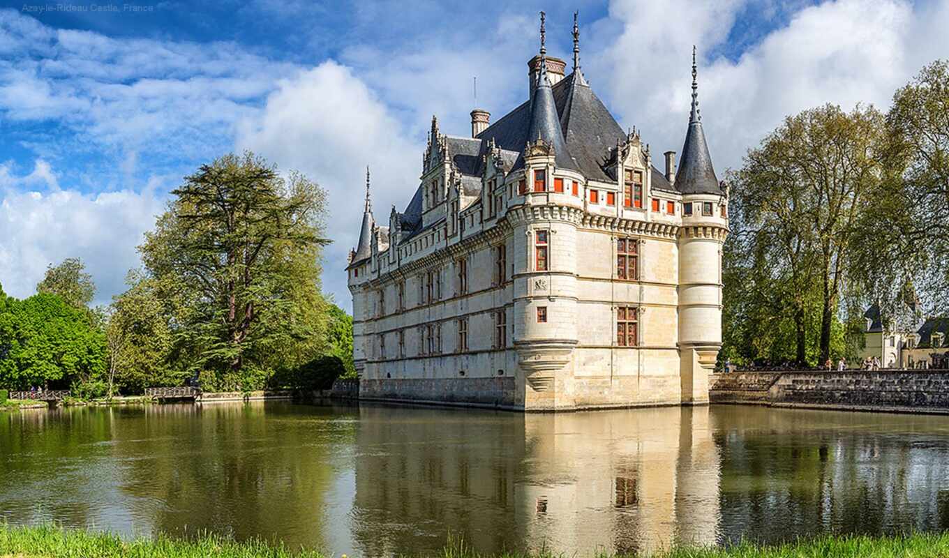 photo, France, castle, valley, chateau, rideau, azay, Loire, castle