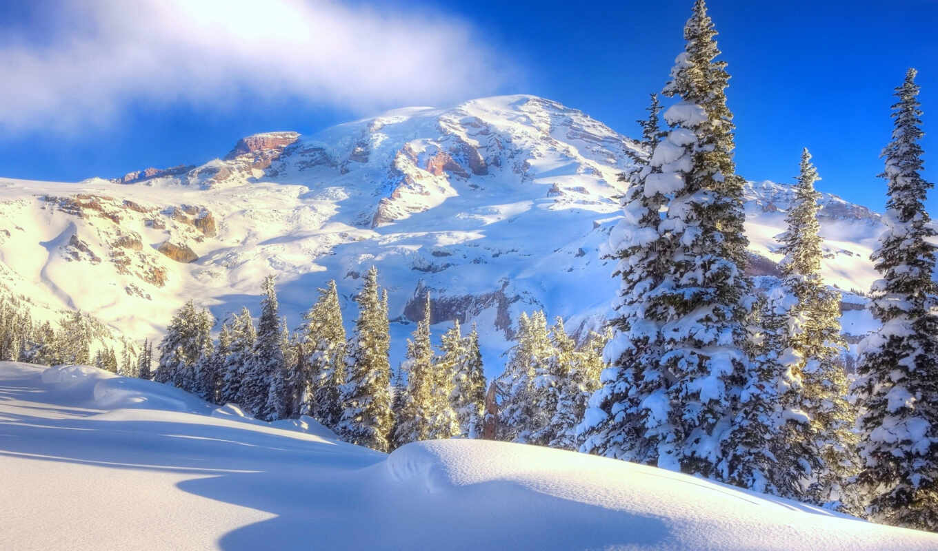 природа, free, winter, гора, landscape, peak