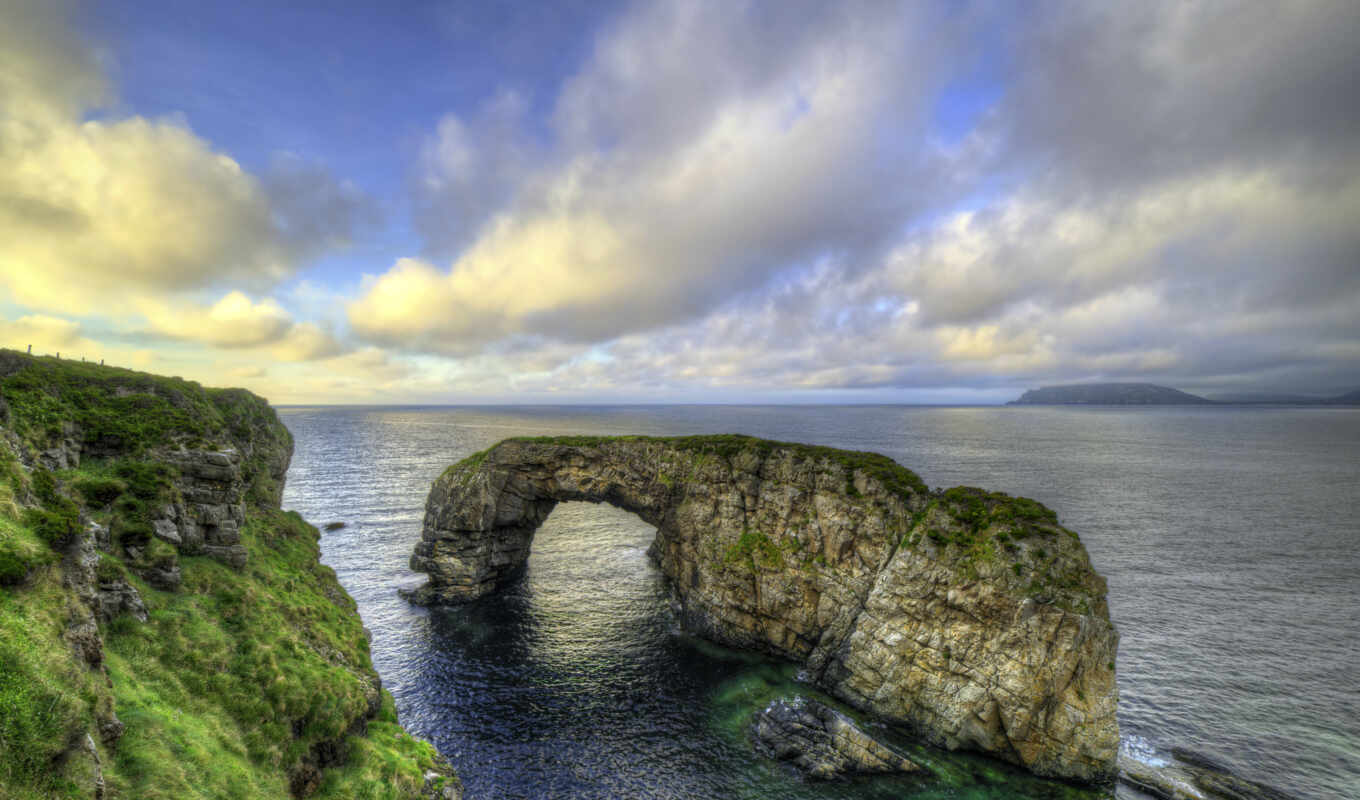 nature, a computer, water, landscape, tablet, island, earth, arch, ireland, smartphone