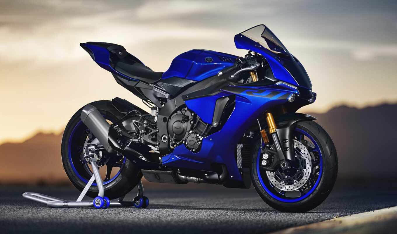blue, мотоцикл, renewed, yamah