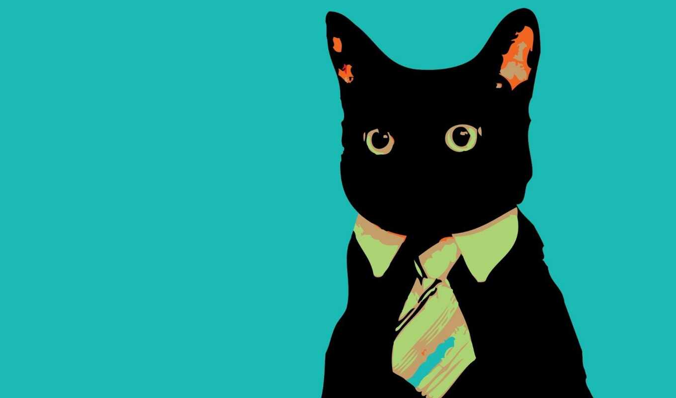 кот, создать, галстук