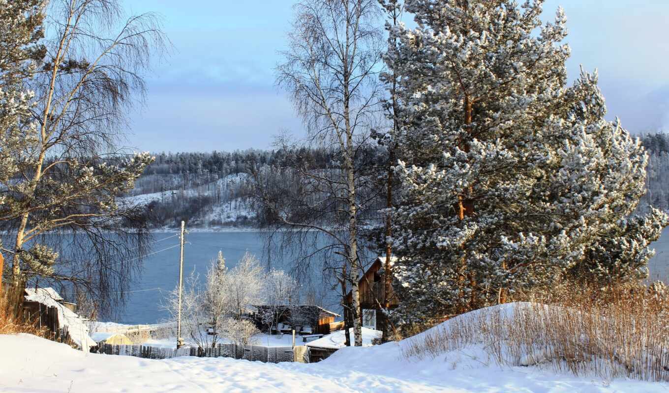 природа, картинка, russian, снег, winter, река, trees