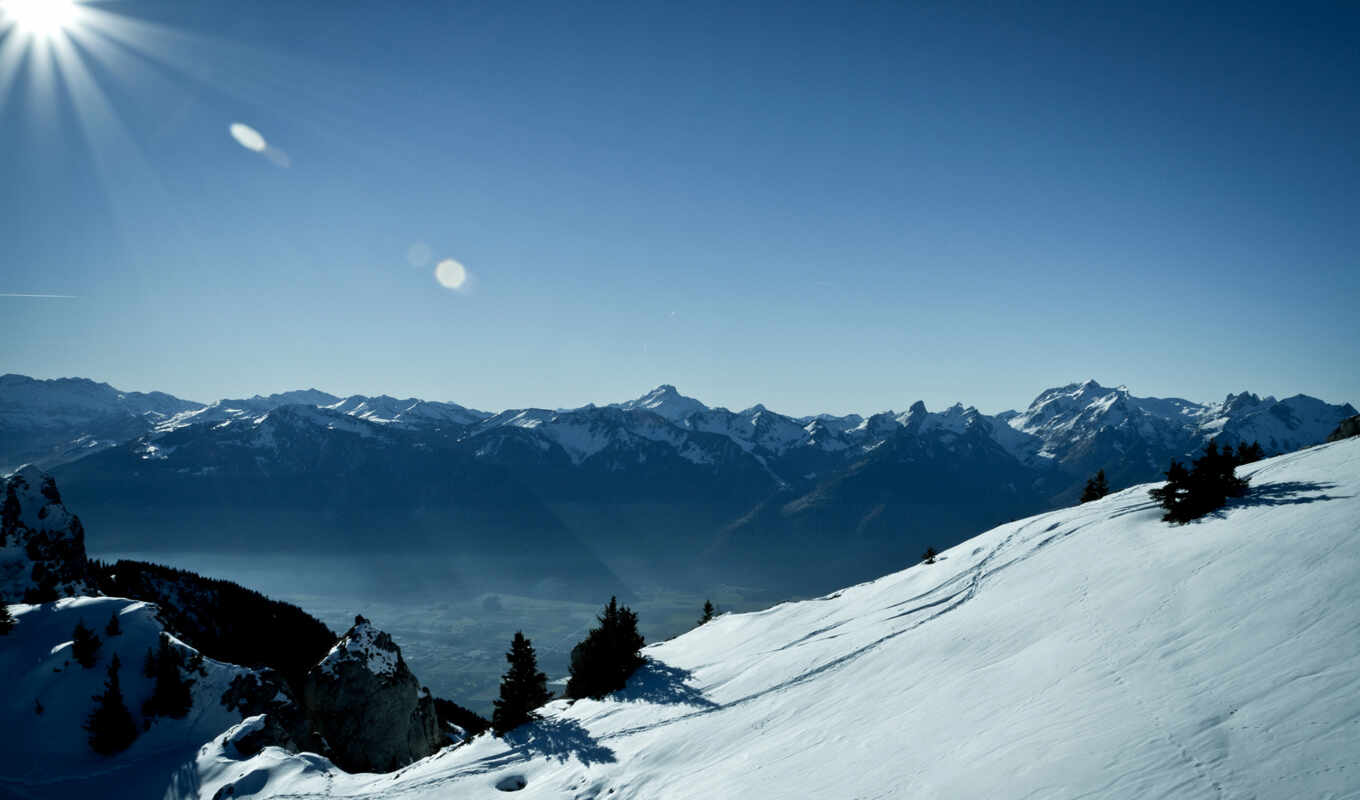 winter, mountains, швейцария