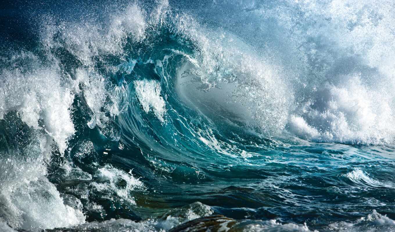 the storm, water, ocean, splashes, wave, ocean, stones