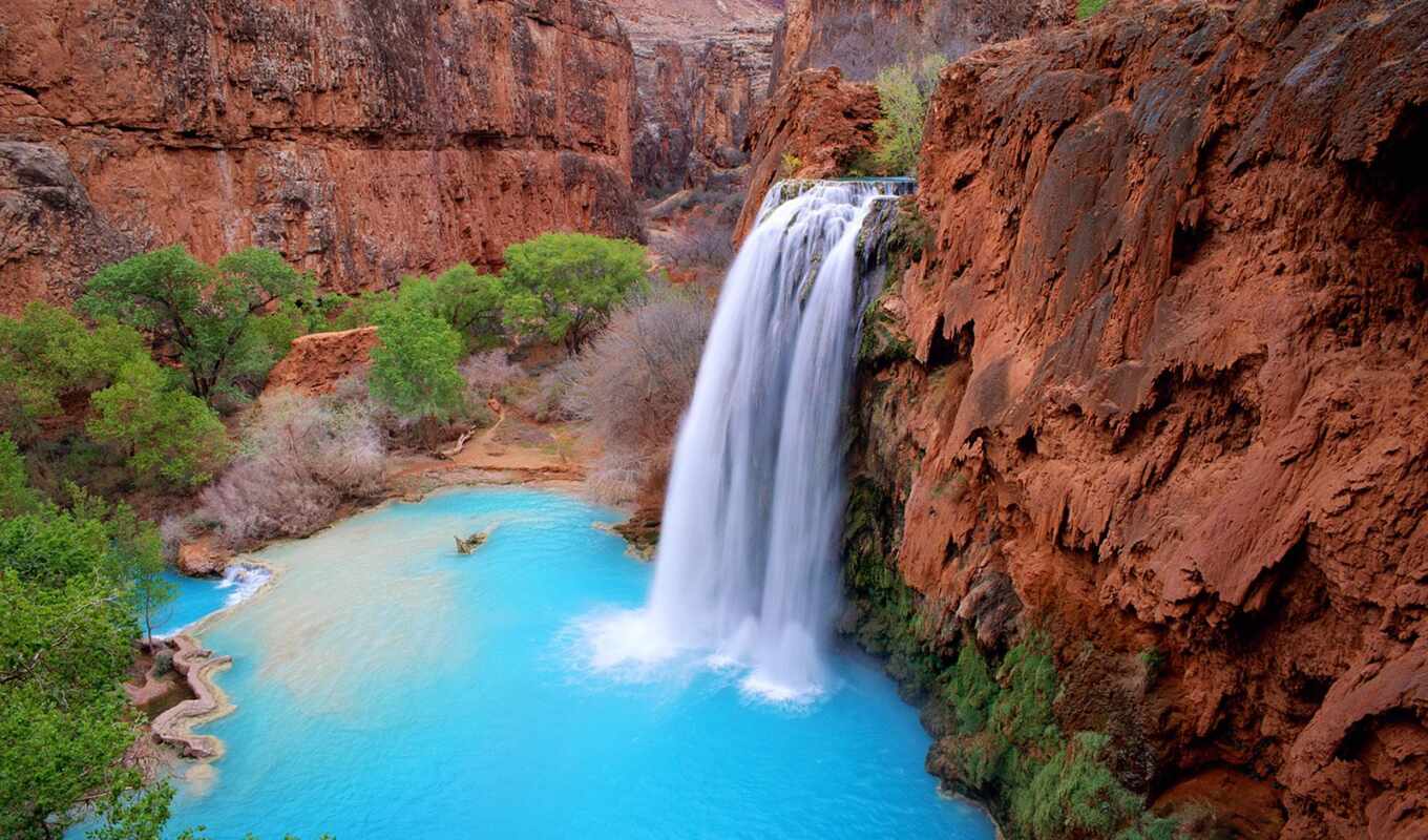 USA, waterfalls, falls, arizona, america, havasu, united
