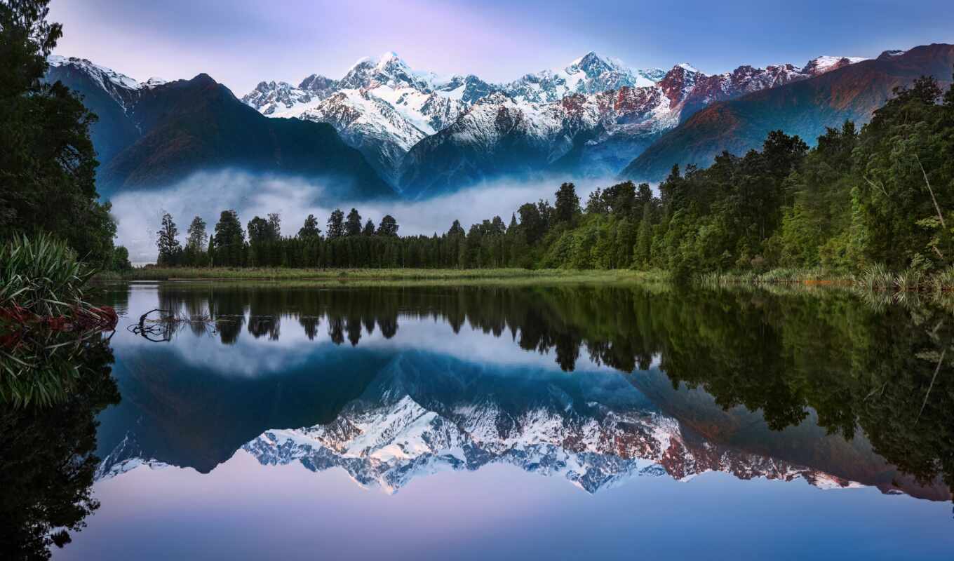 озеро, природа, гора, австрия, туман, отражение, quantity, fore, gosau