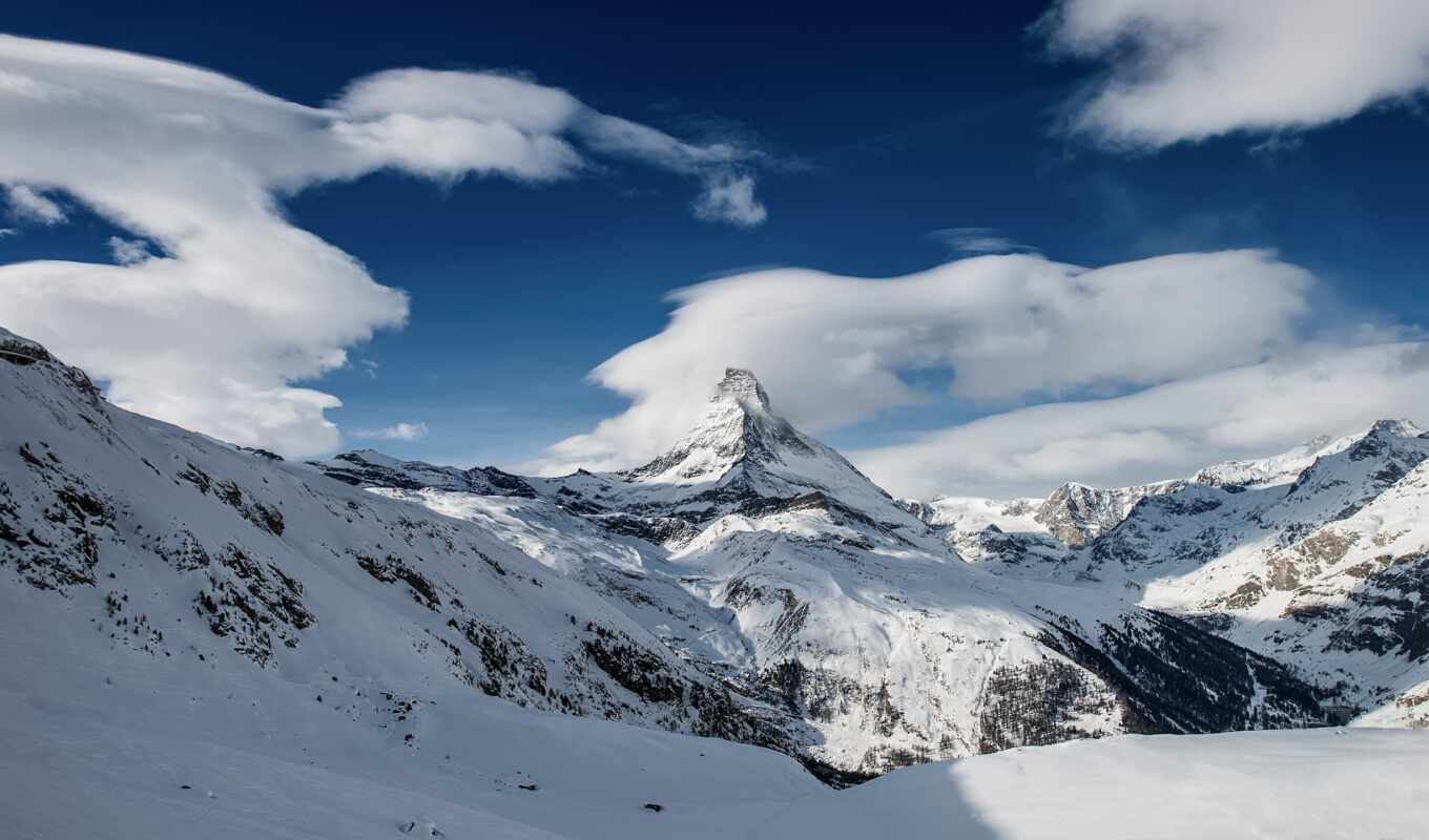snow, winter, mountain, Switzerland, matterhorn