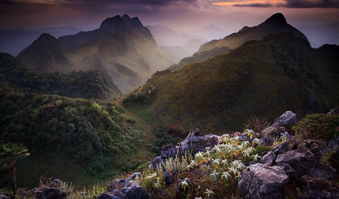 природа, гора, landscape, весна, таиланд, mountains